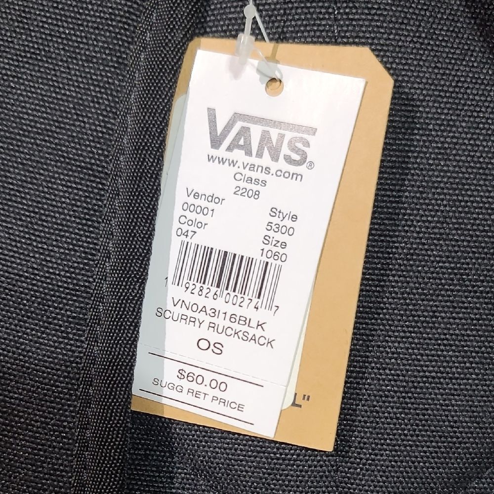 Vans Scurry Rucksack Backpack - Black NWT - Picture 4 of 6